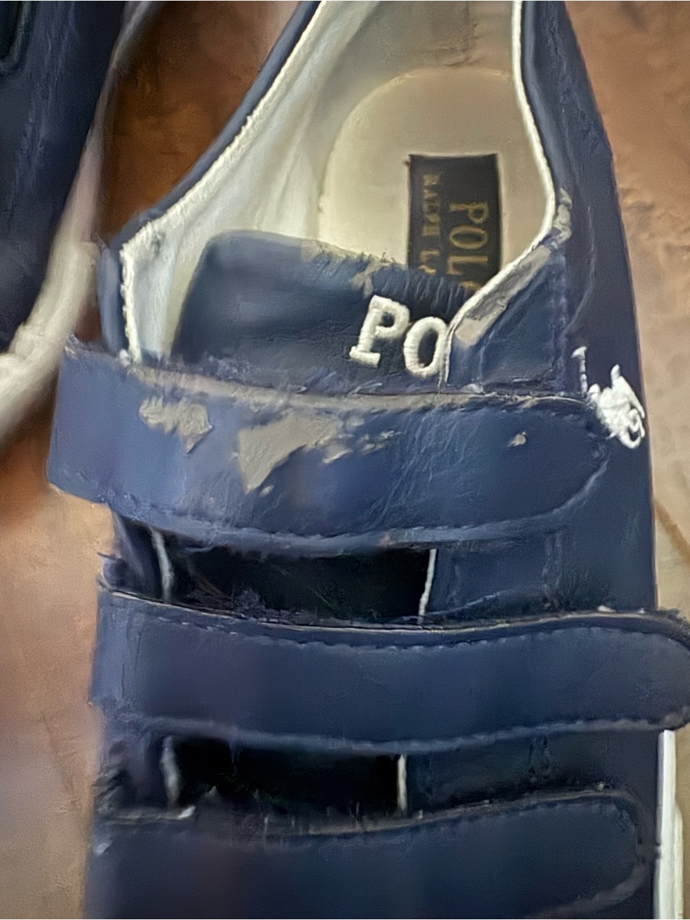 Polo by Ralph Lauren Kids Navy Velcro Sneakers Size 1 - Picture 2 of 5